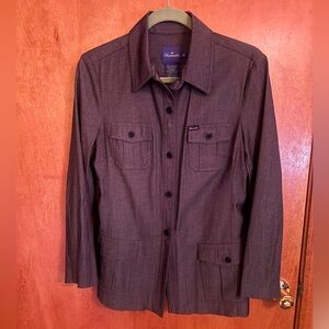 Faconnable steel gray jacket size M shacket travel blazer button front, pockets